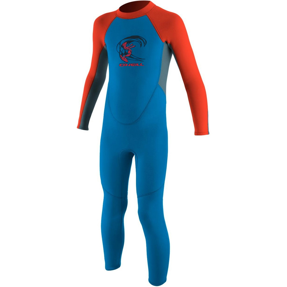 2026 O'neill Småbarn Reactor 2mm Back Zip Våtdräkt 4868 - Blå / Neonröd